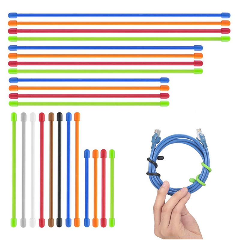 Gear Tie Reusable - 5PCS Silicone Zip Ties, Steel Core