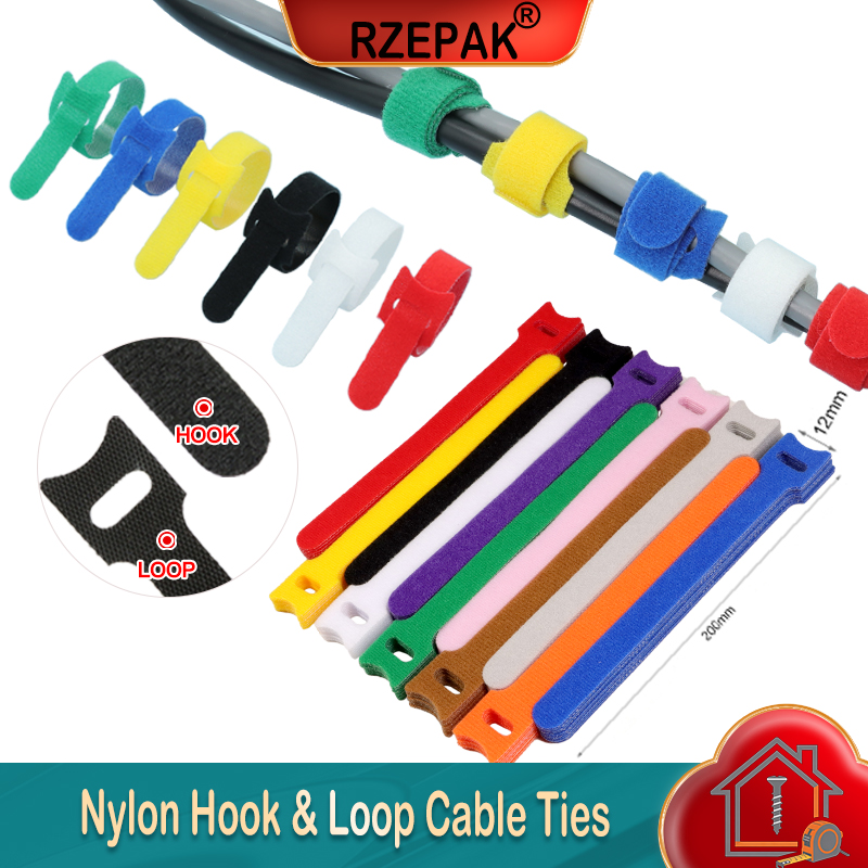 Gear Tie Reusable - 10~1000pcs Nylon Cable Ties 12x200mm Multi-Colour