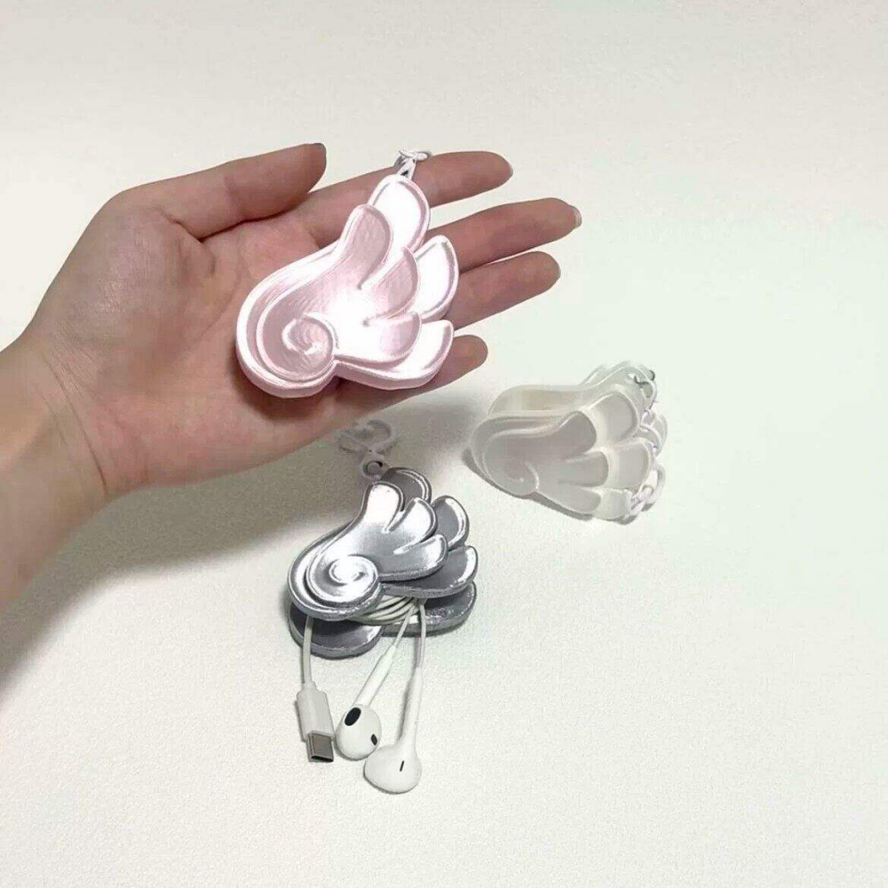 3D Printed Angel Wing Cable Wi - огляд і ціна Cable Winder Keychain