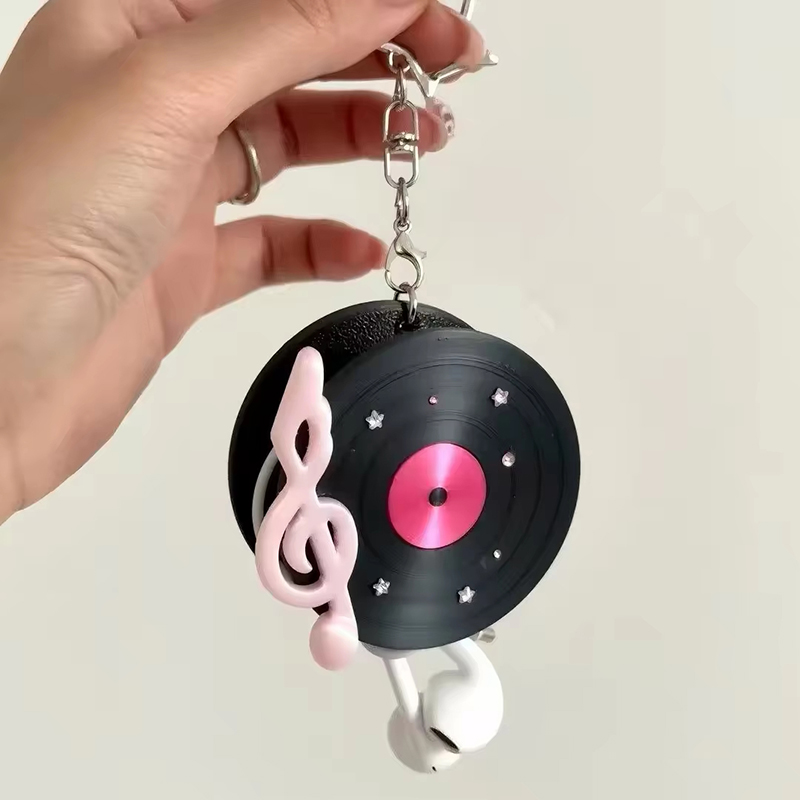 Korean Retro Vinyl Record Head - огляд і ціна Cable Winder Keychain
