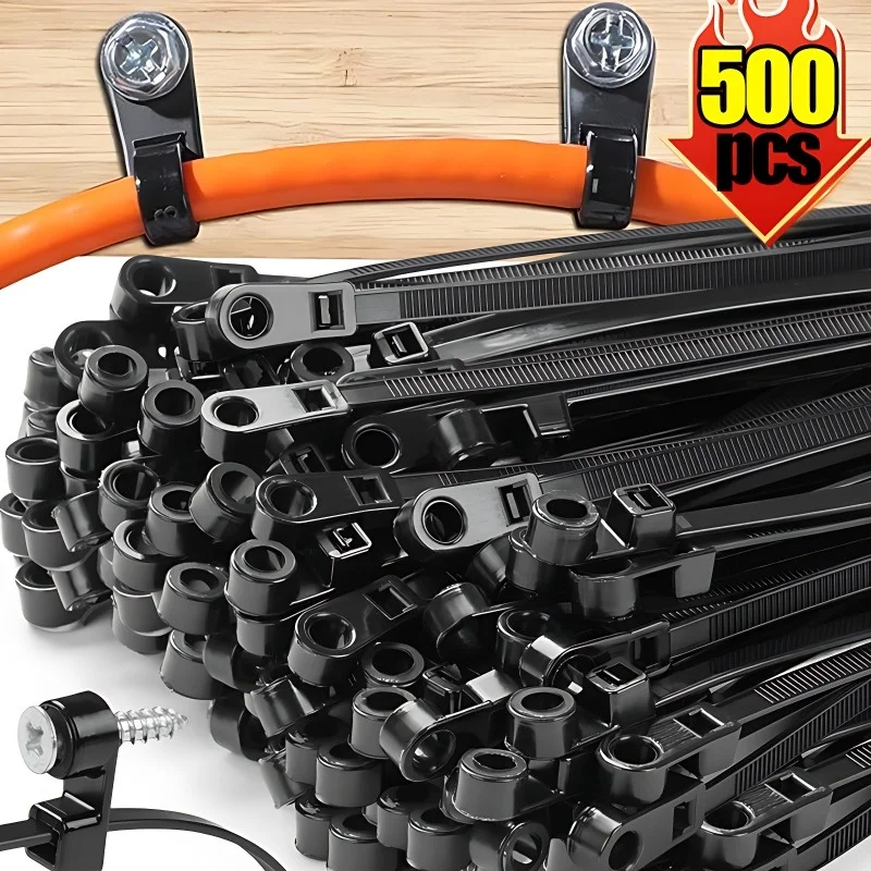 500/100PCS Screw Hole Cable Ti - огляд і ціна Gear Tie Reusable