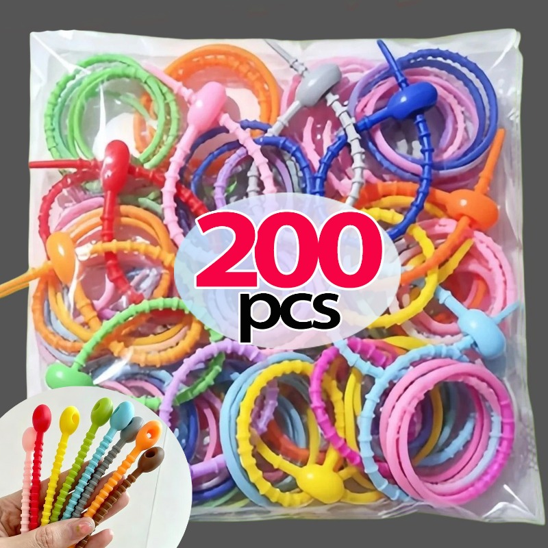 10/200Pcs Silicone Cable Ties  - огляд і ціна Cable Winder Keychain