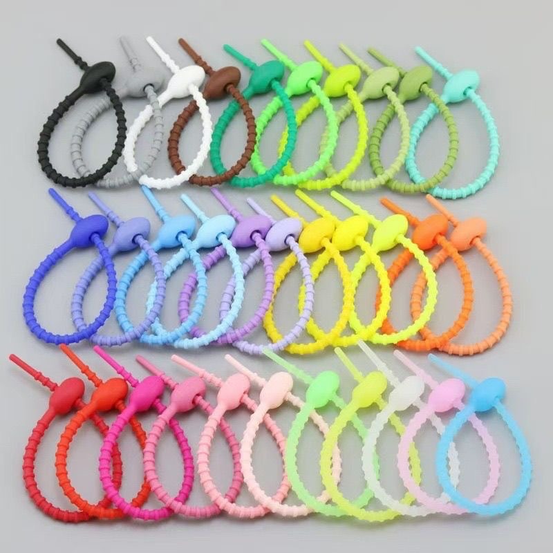 10/200Pcs Silicone Cable Ties  - огляд і ціна Cable Winder Keychain