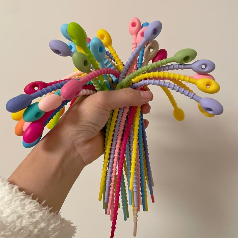 10/200Pcs Silicone Cable Ties  - огляд і ціна Cable Winder Keychain