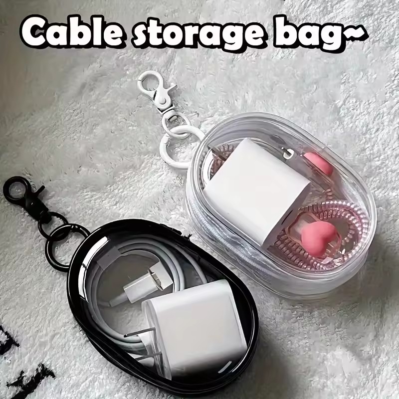 Portable Mini Clear Zipper Sto - огляд і ціна Cable Winder Keychain