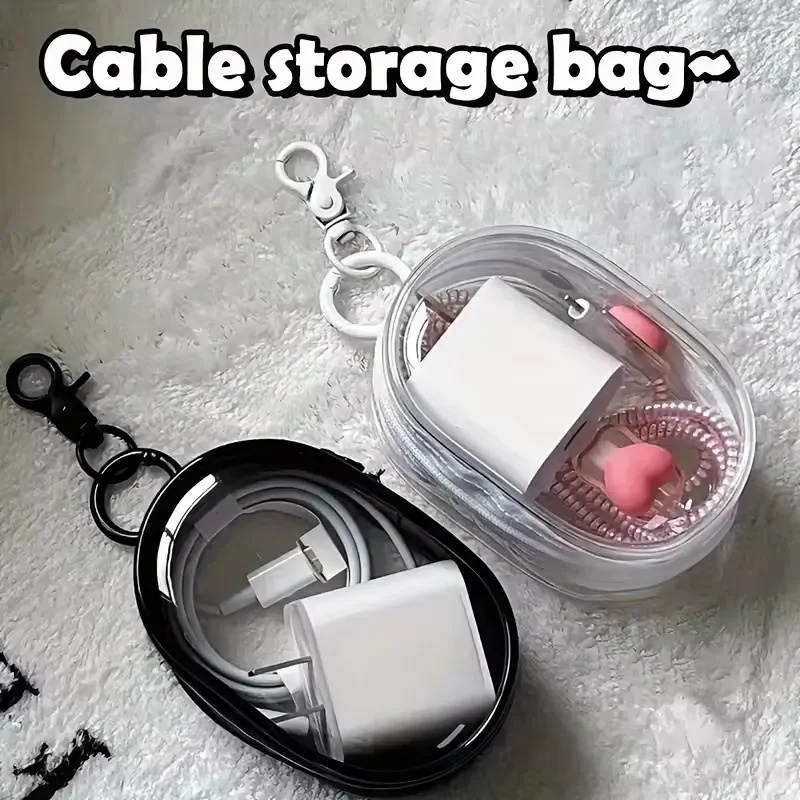 Portable Mini Clear Zipper Sto - огляд і ціна Cable Winder Keychain