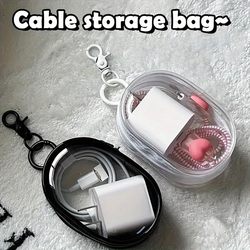Portable Mini Clear Zipper Sto - огляд і ціна Cable Winder Keychain