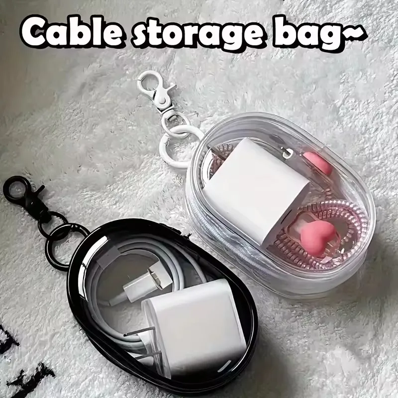 Portable Mini Clear Zipper Sto - огляд і ціна Cable Winder Keychain